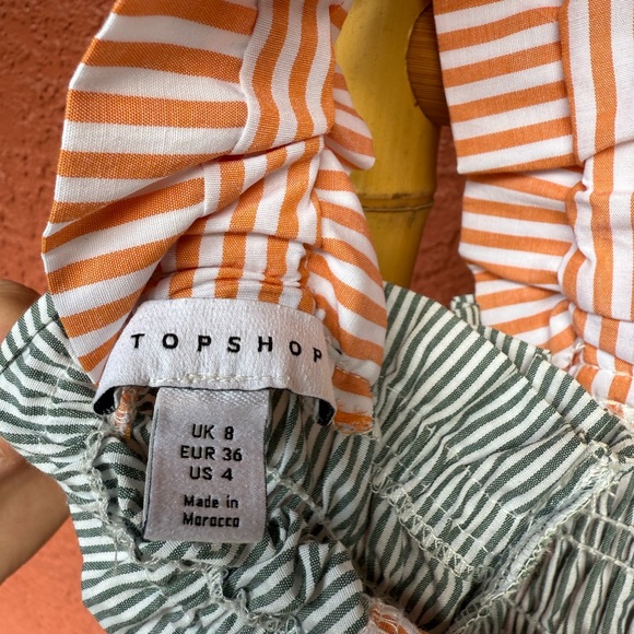 TopShop Gray and Terracotta Smocked Dress - Picture 5 of 7